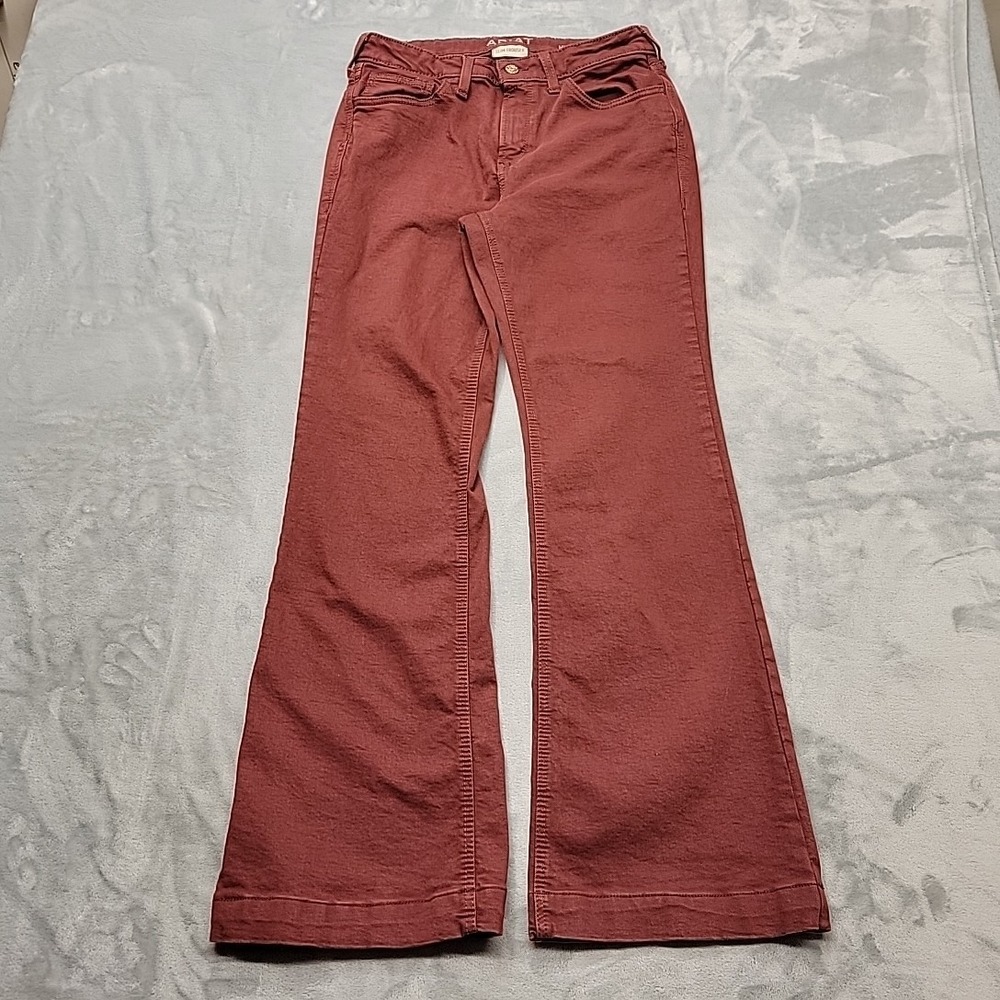 Ariat Jeans Womens 29R Red Slim Trouser High Rise Flare Stretch Western